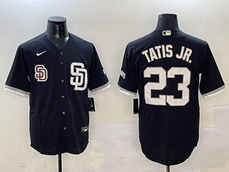 Men San Diego Padres 23 Tatis jr Black Jointly Name Game Nike 2025 MLB Jersey style 4